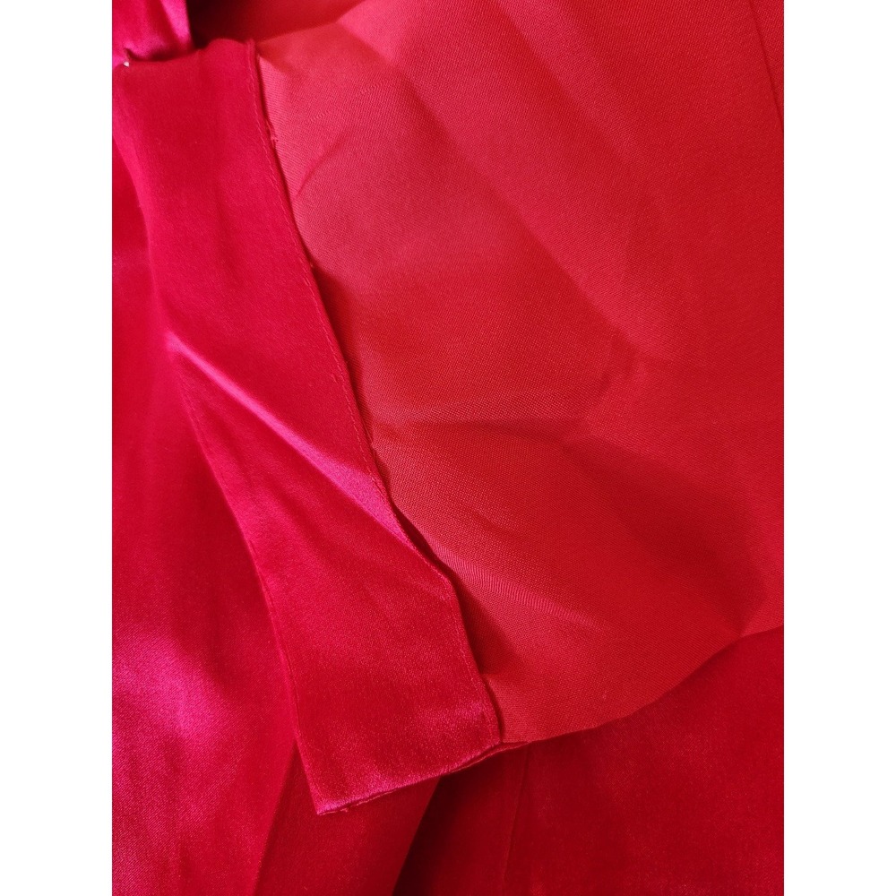 80s Does 40s (or potentially 40s) Red Satin Blouse - Picture 5 of 5